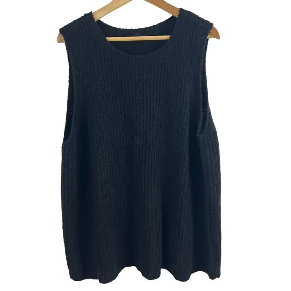 EILEEN FISHER Organic Cotton Blend Fluff Sleeveless Sweater Vest‎ Women Size 3X